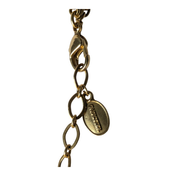 Vintage Jean Paul Gaultier Gold Tone Crystal Triple Strand Necklace 80s 90s Goth - Picture 6 of 12